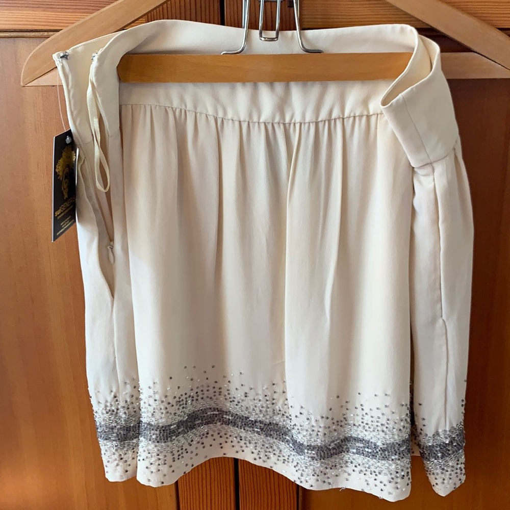 Beautiful silk skirt hand beaded size 6